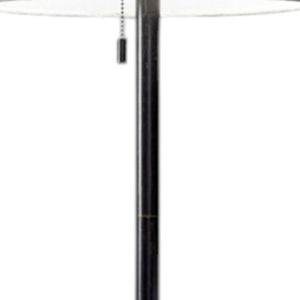 61" Brass Metal Floor Lamp With White Fabric Cylinder Shade - Hallam Custom Woodworking - HomeRoots