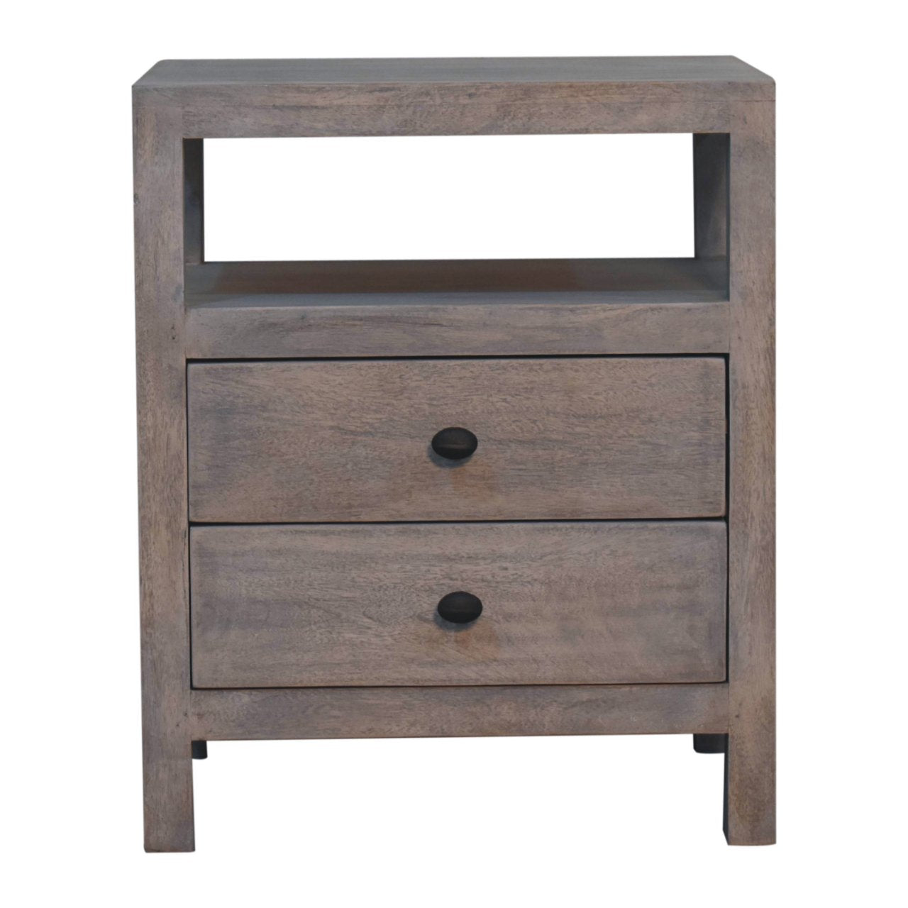 Artisan Furniture Solid Wood Acid Wash 2 Drawer Open Bedside - Hallam Custom Woodworking - Artisan Furniture