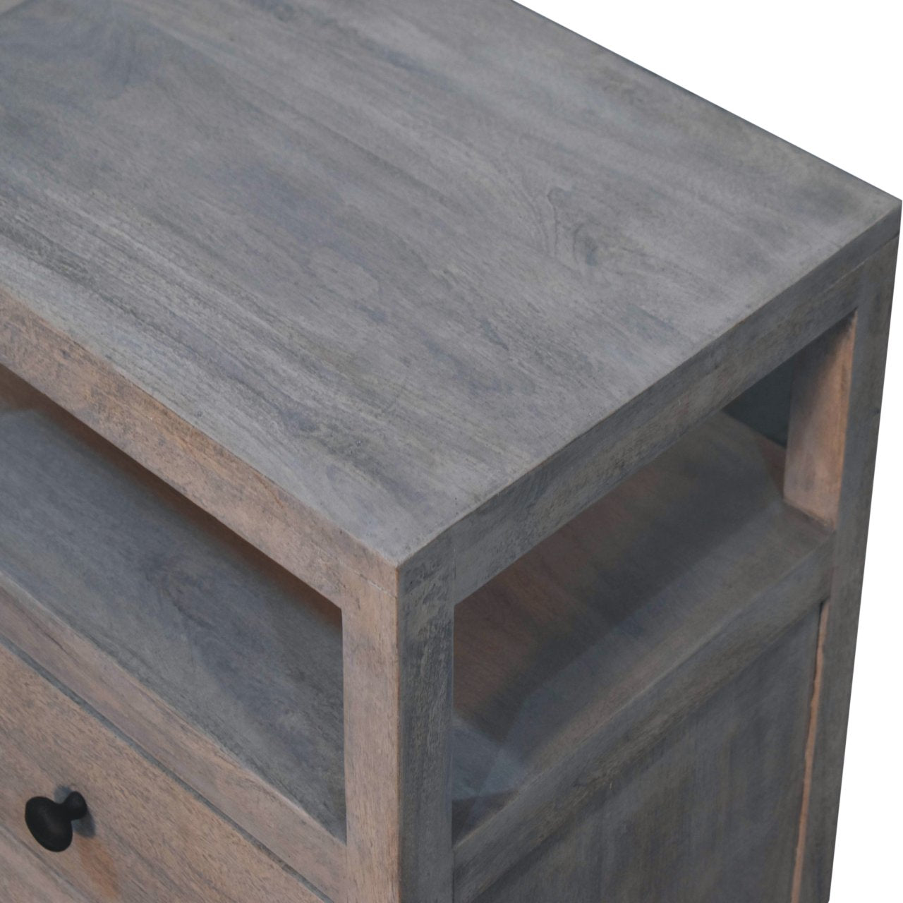 Artisan Furniture Solid Wood Acid Wash 2 Drawer Open Bedside - Hallam Custom Woodworking - Artisan Furniture