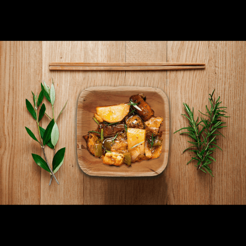 Bosnal - Palm Leaf Biodegradable Bowls, 5 inch, Square - Hallam Custom Woodworking - Bosnal