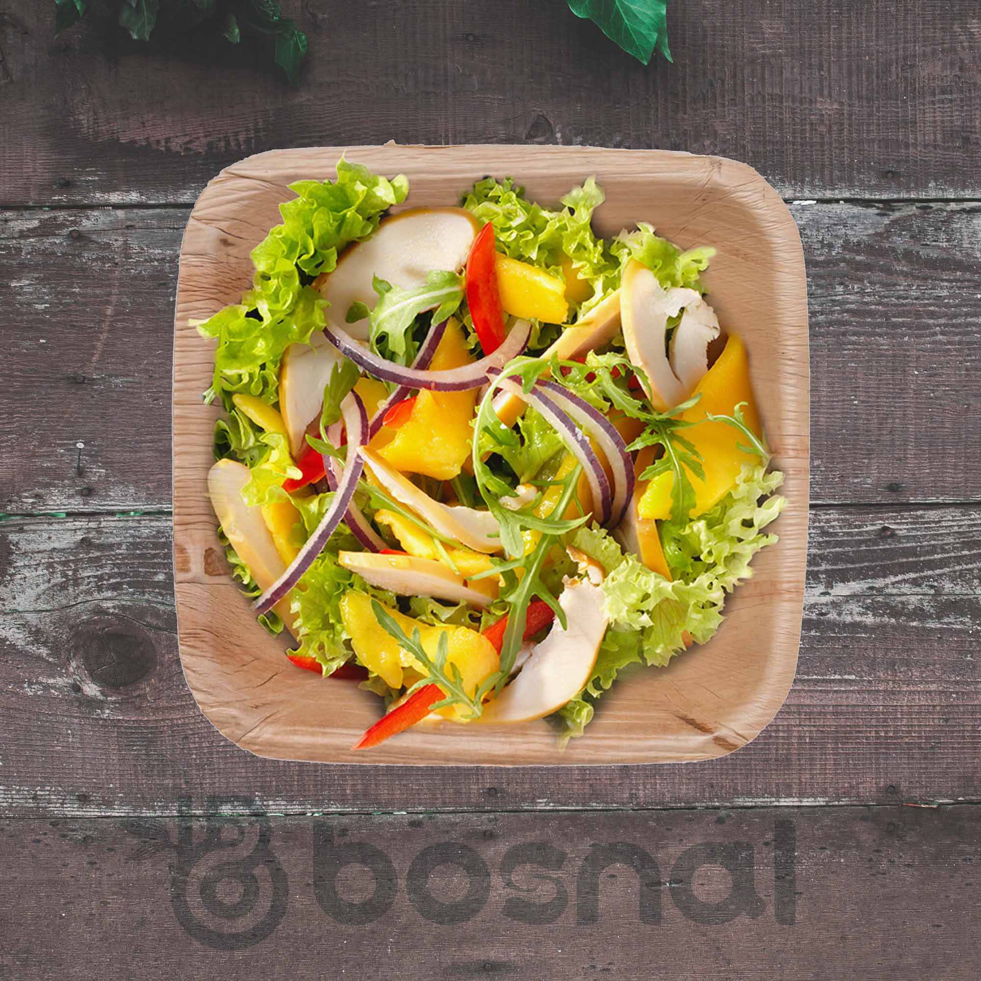 Bosnal - Palm Leaf Biodegradable Bowls, 5 inch, Square - Hallam Custom Woodworking - Bosnal