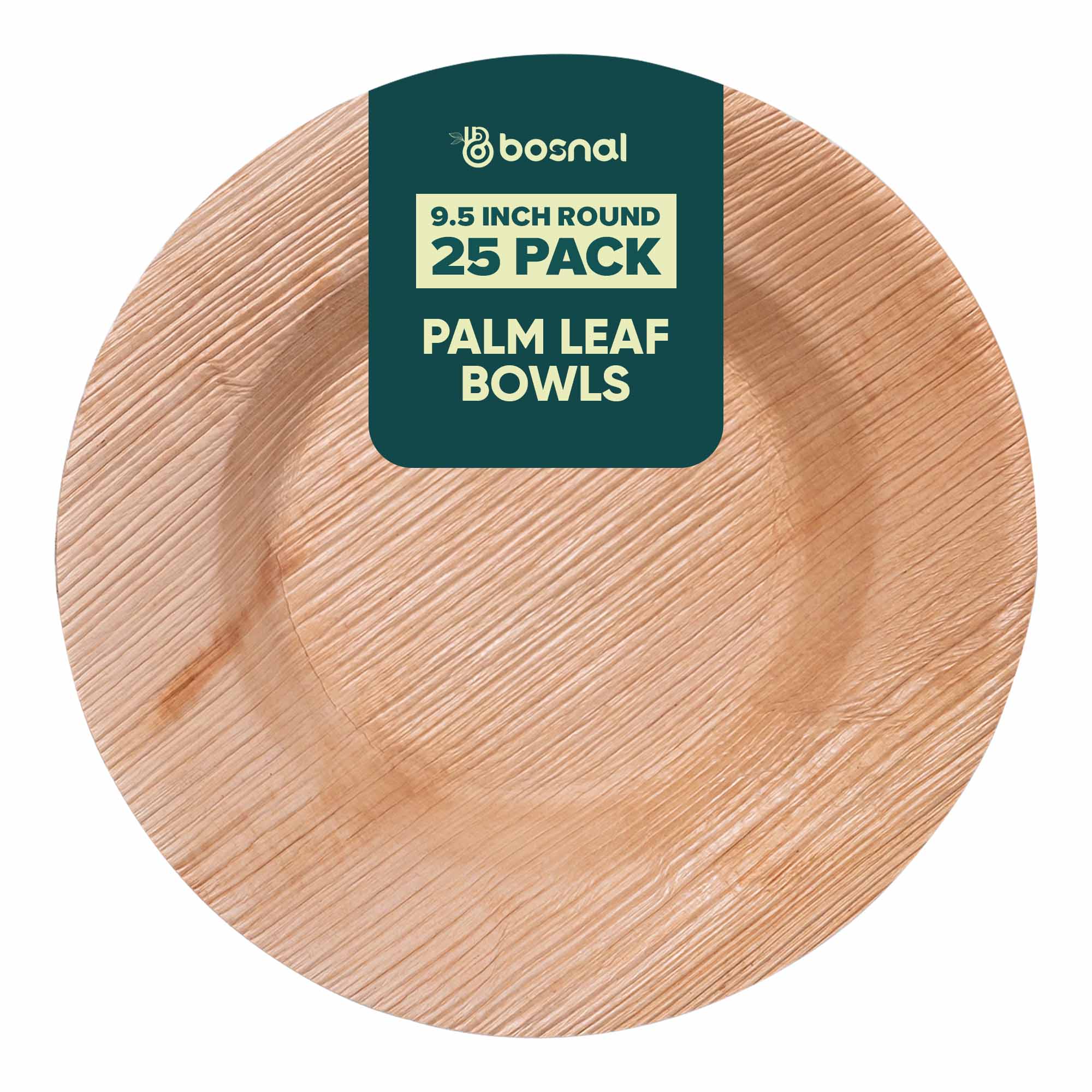 Bosnal - Palm Leaf Biodegradable Bowls, 9.5 inch Round Soup Bowl - Hallam Custom Woodworking - Bosnal