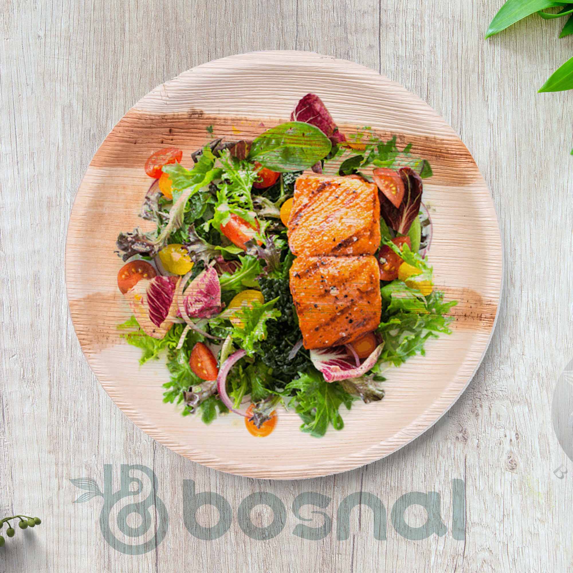 Bosnal - Palm Leaf Biodegradable Plates, 10 inch, Round - Hallam Custom Woodworking - Bosnal