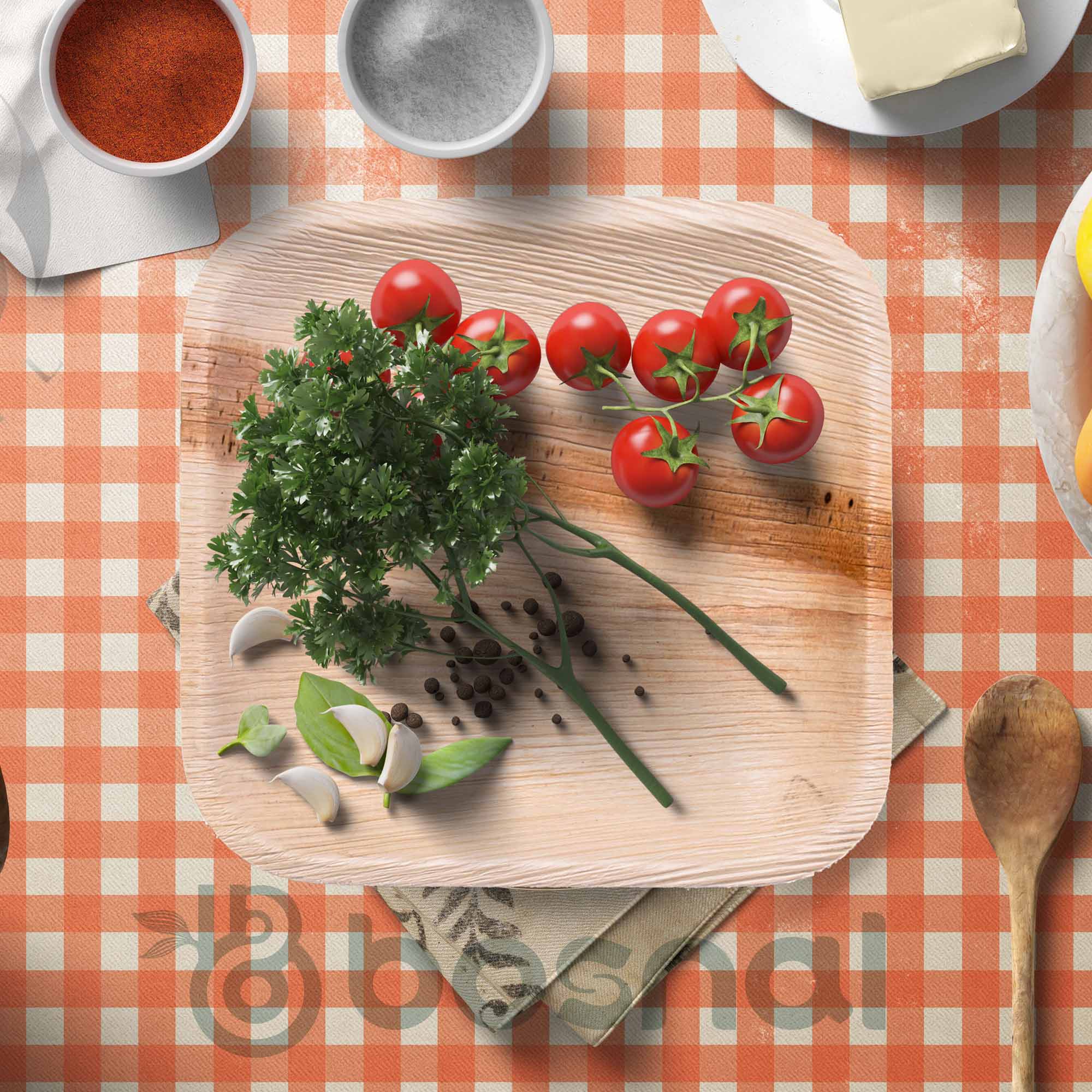 Bosnal - Palm Leaf Biodegradable Plates; 7 inch, Square - Hallam Custom Woodworking - Bosnal