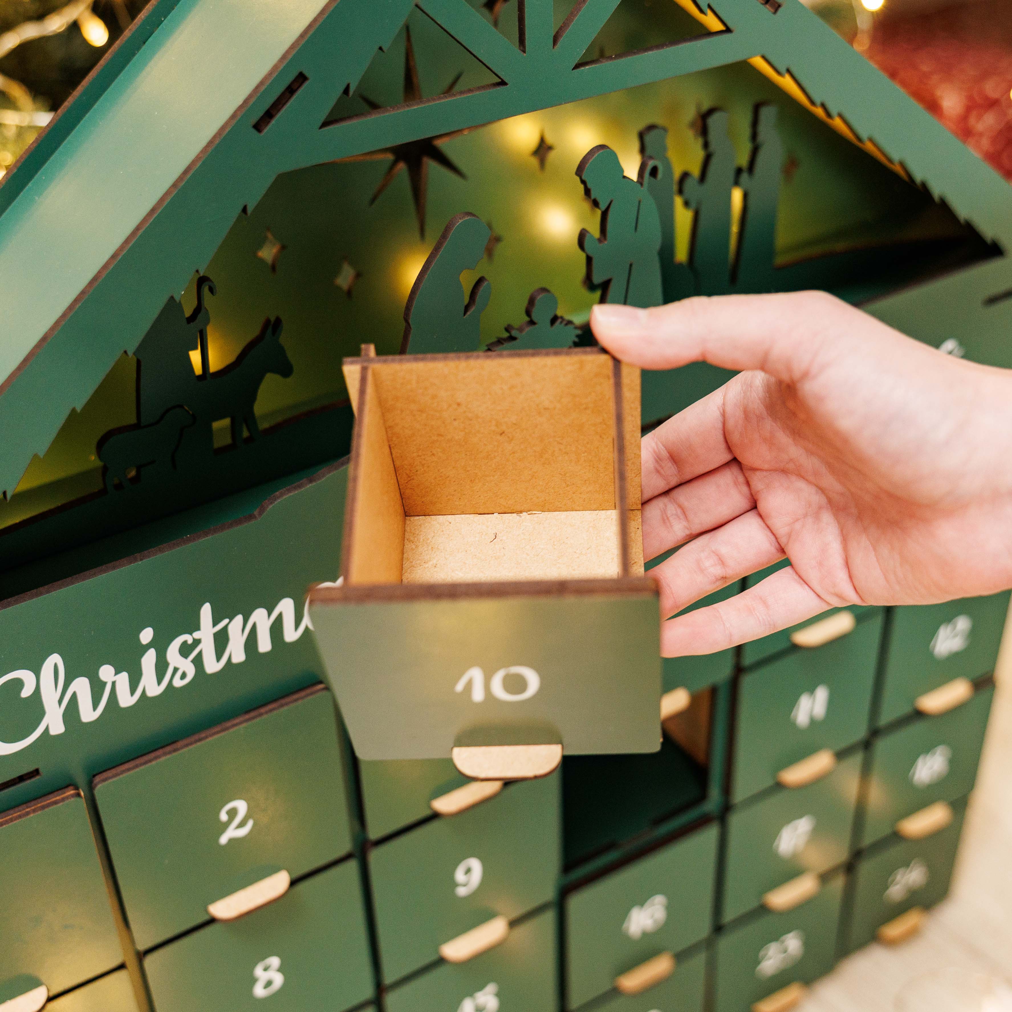 Christmas Advent Calendar - Green - Hallam Custom Woodworking - Enjoy The Wood