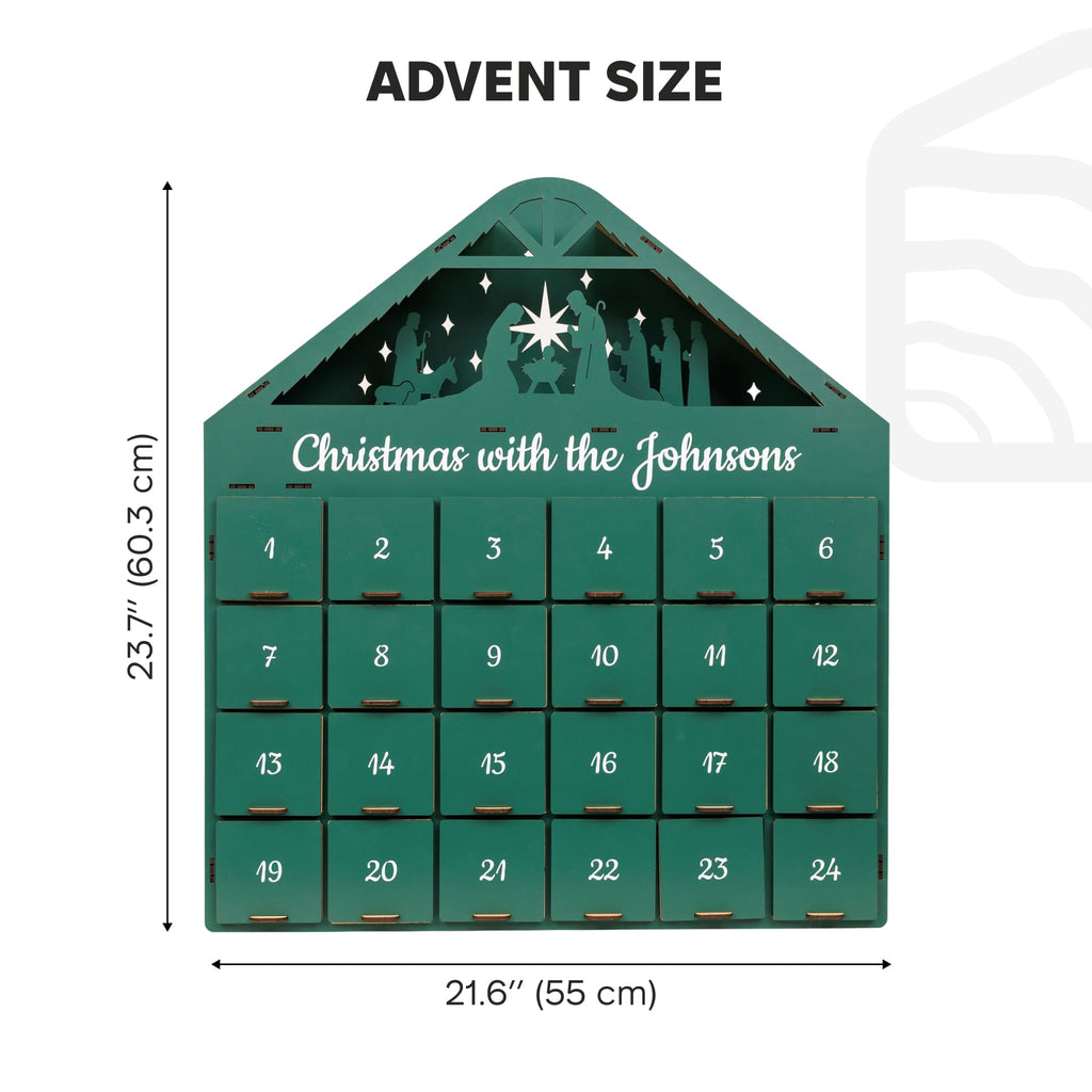 Christmas Advent Calendar - Green - Hallam Custom Woodworking - Enjoy The Wood
