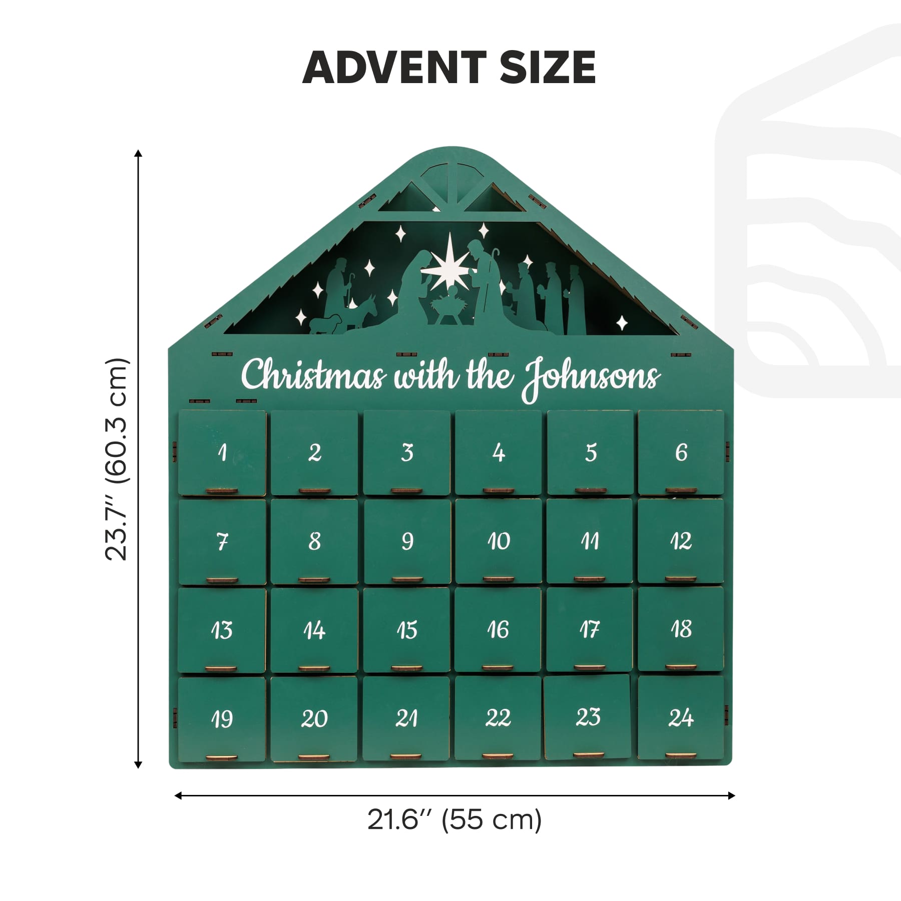 Christmas Advent Calendar - Green - Hallam Custom Woodworking - Enjoy The Wood