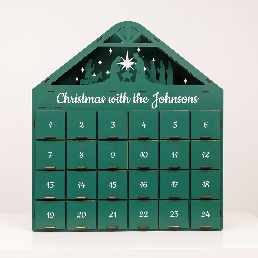 Christmas Advent Calendar - Green - Hallam Custom Woodworking - Enjoy The Wood