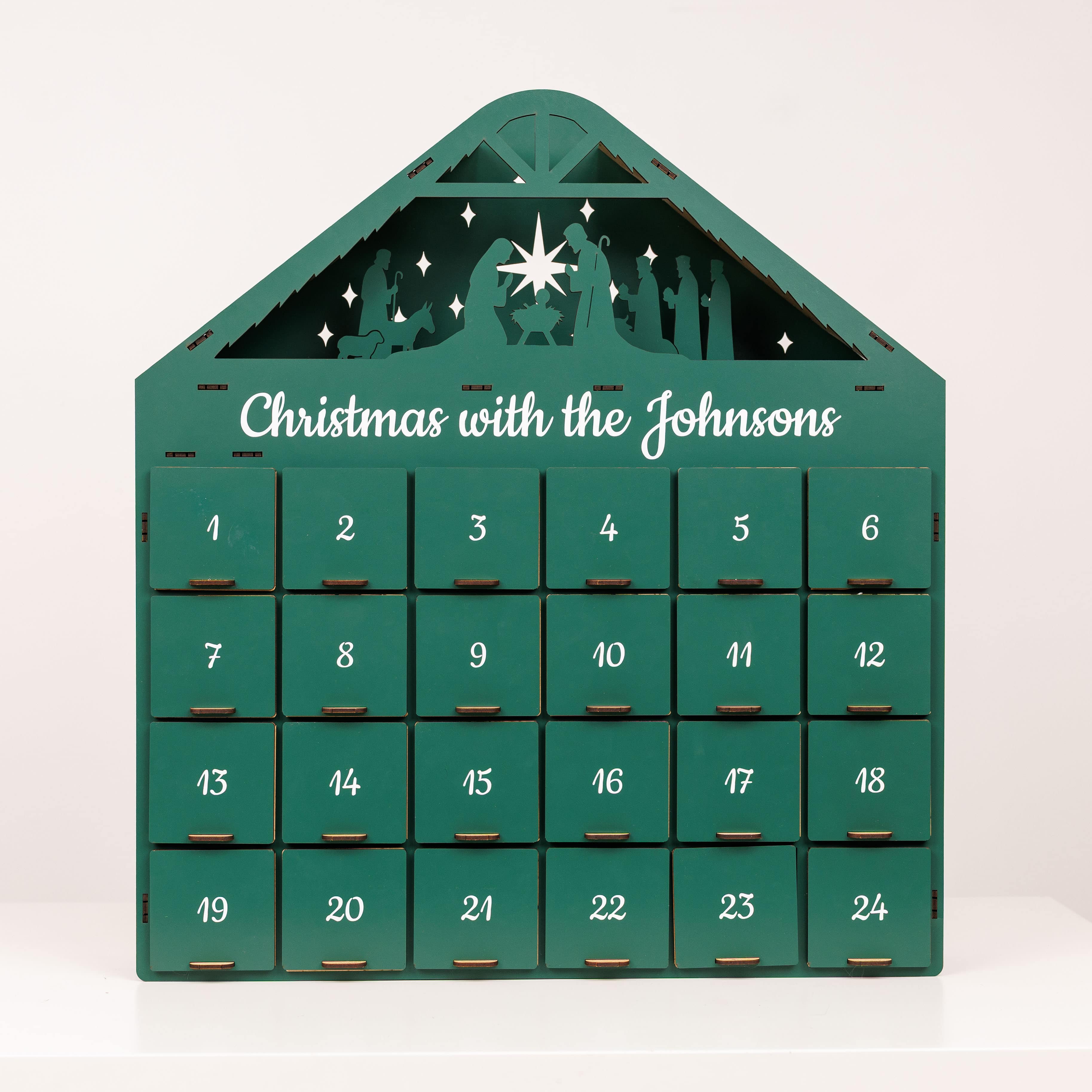 Christmas Advent Calendar - Green - Hallam Custom Woodworking - Enjoy The Wood