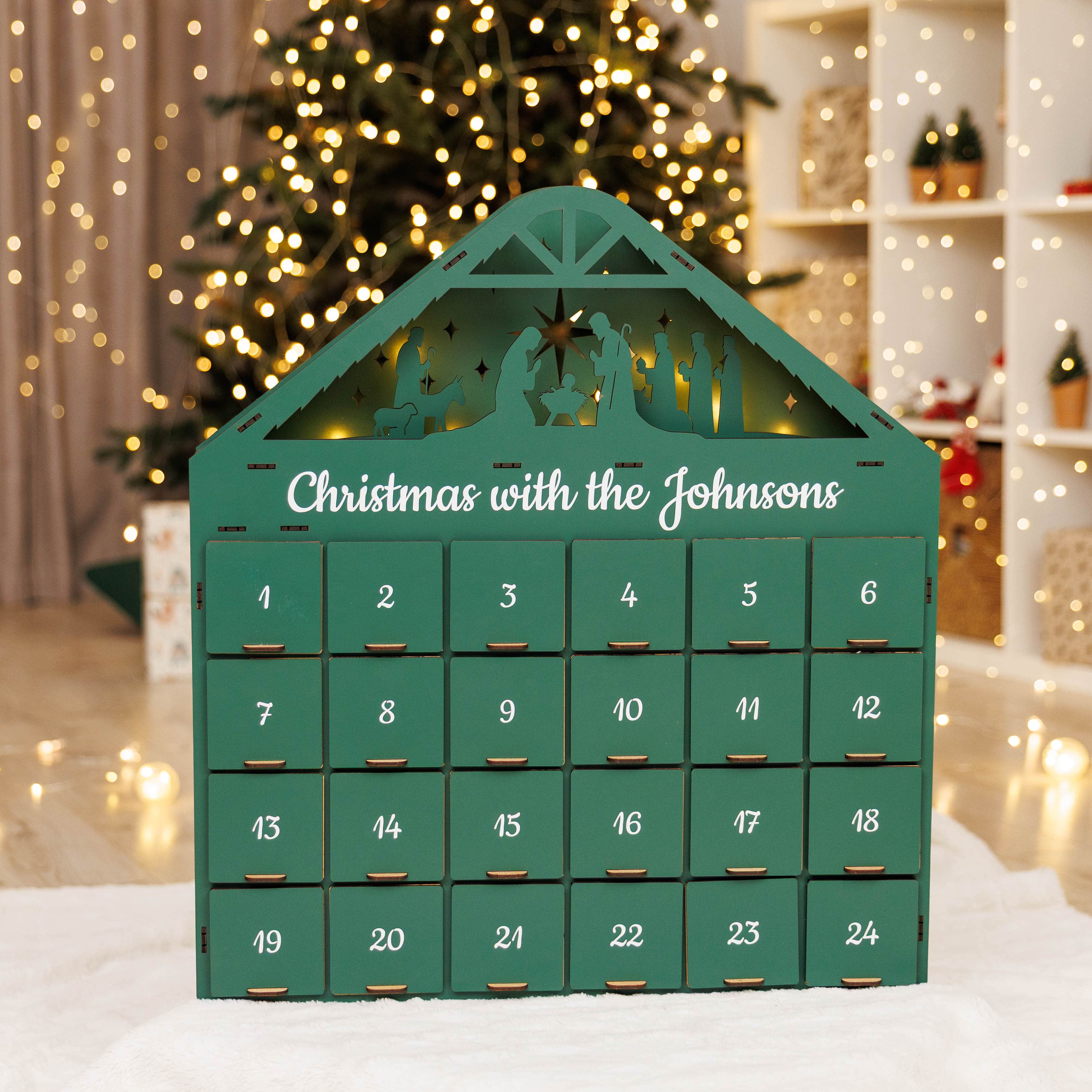 Christmas Advent Calendar - Green - Hallam Custom Woodworking - Enjoy The Wood
