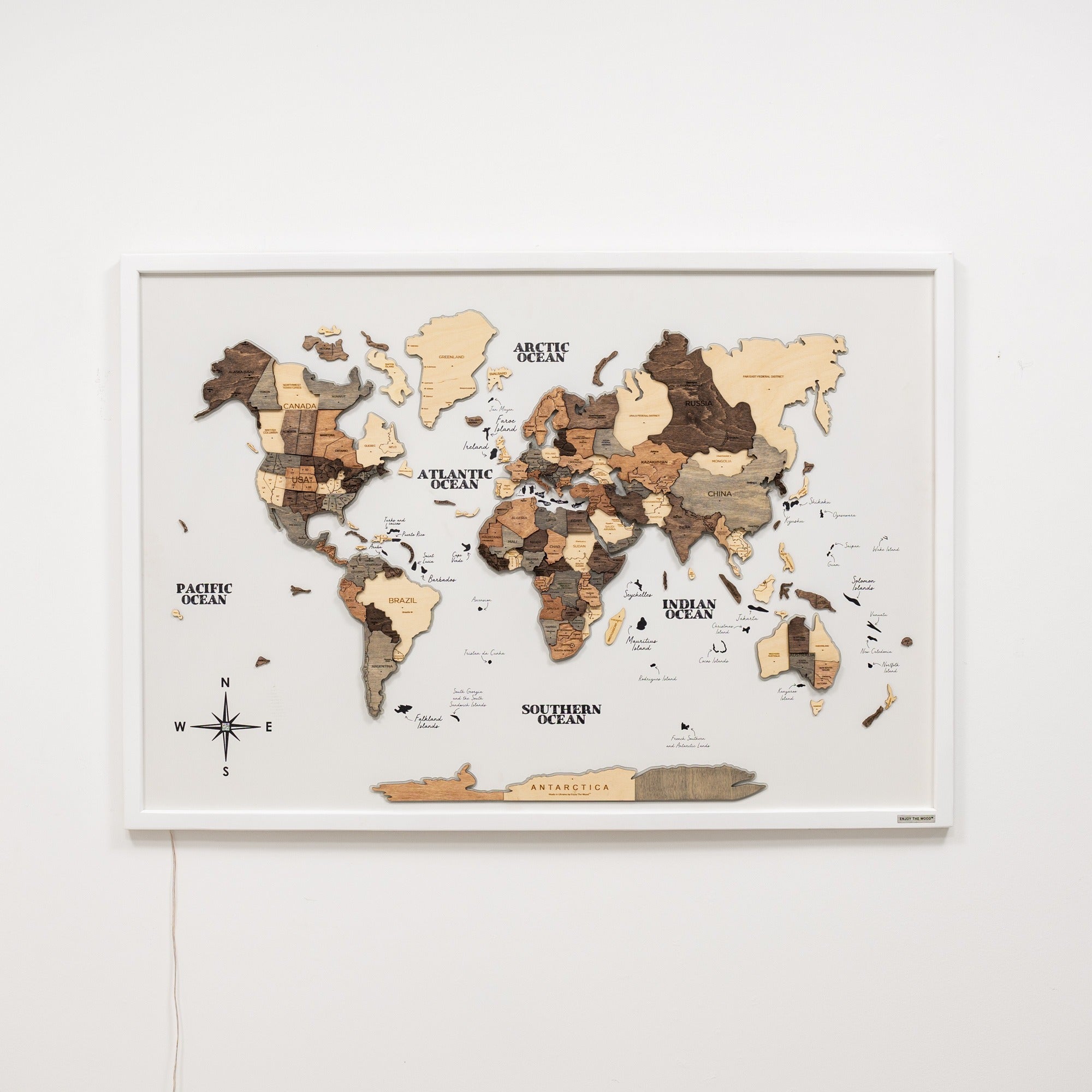 Map on Board LED 2.0 Smokey - Hallam Custom Woodworking - Enjoy The Wood