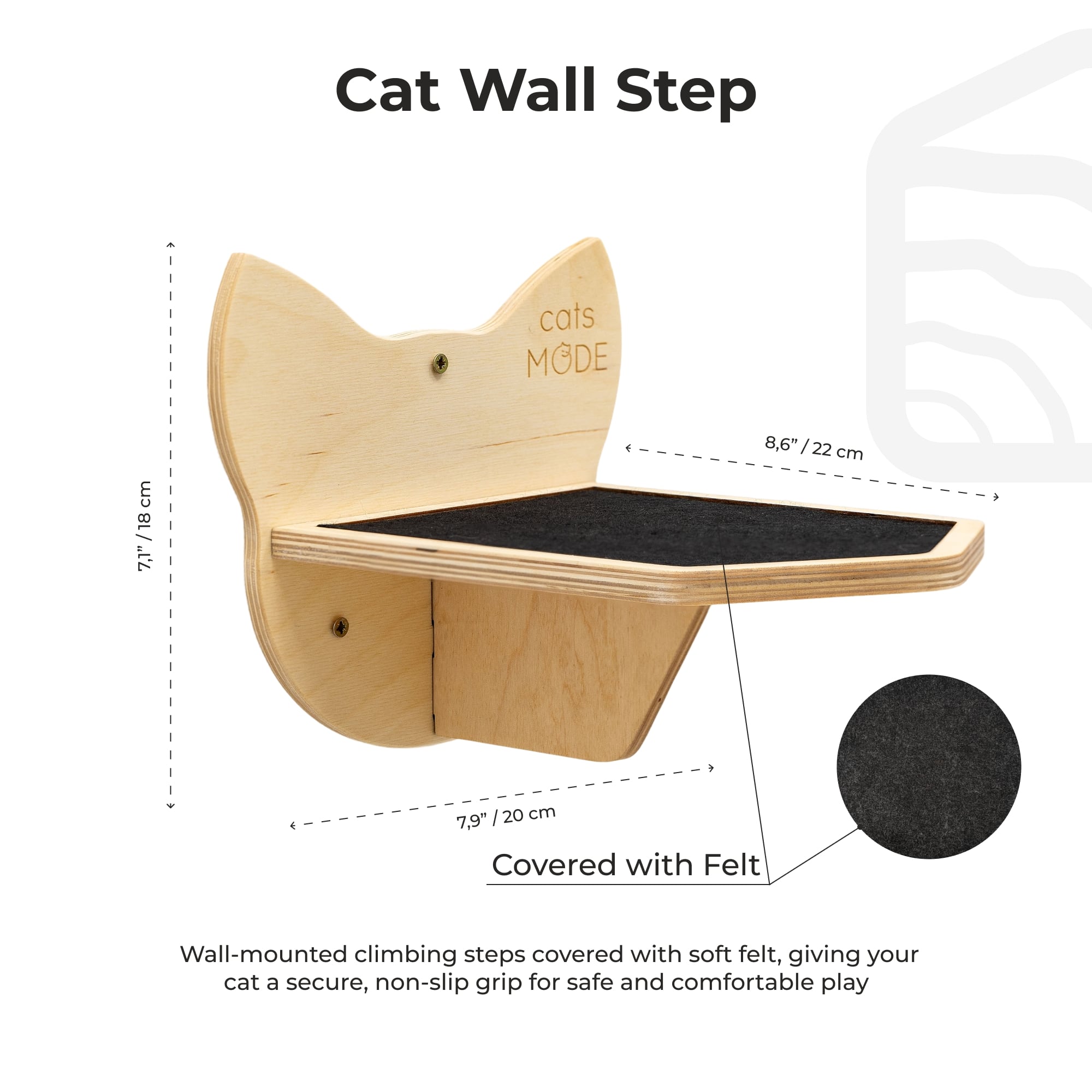 Wooden Cat Step - Light - Hallam Custom Woodworking - Enjoy The Wood