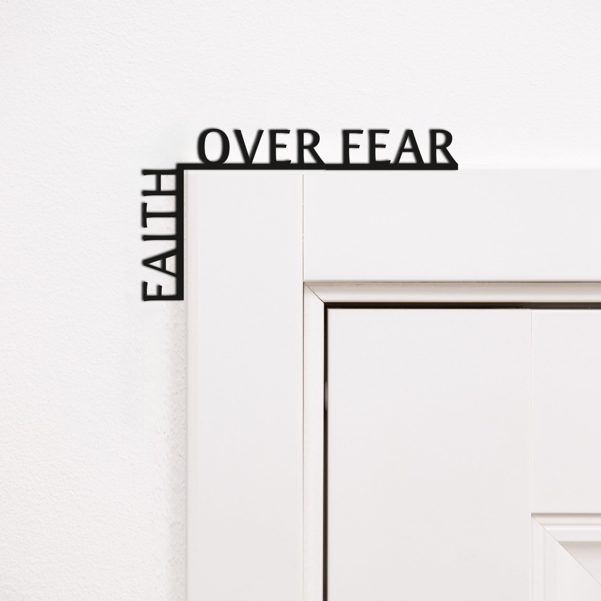 Wooden Corner Quote – Faith Over Fear - Hallam Custom Woodworking - Enjoy The Wood