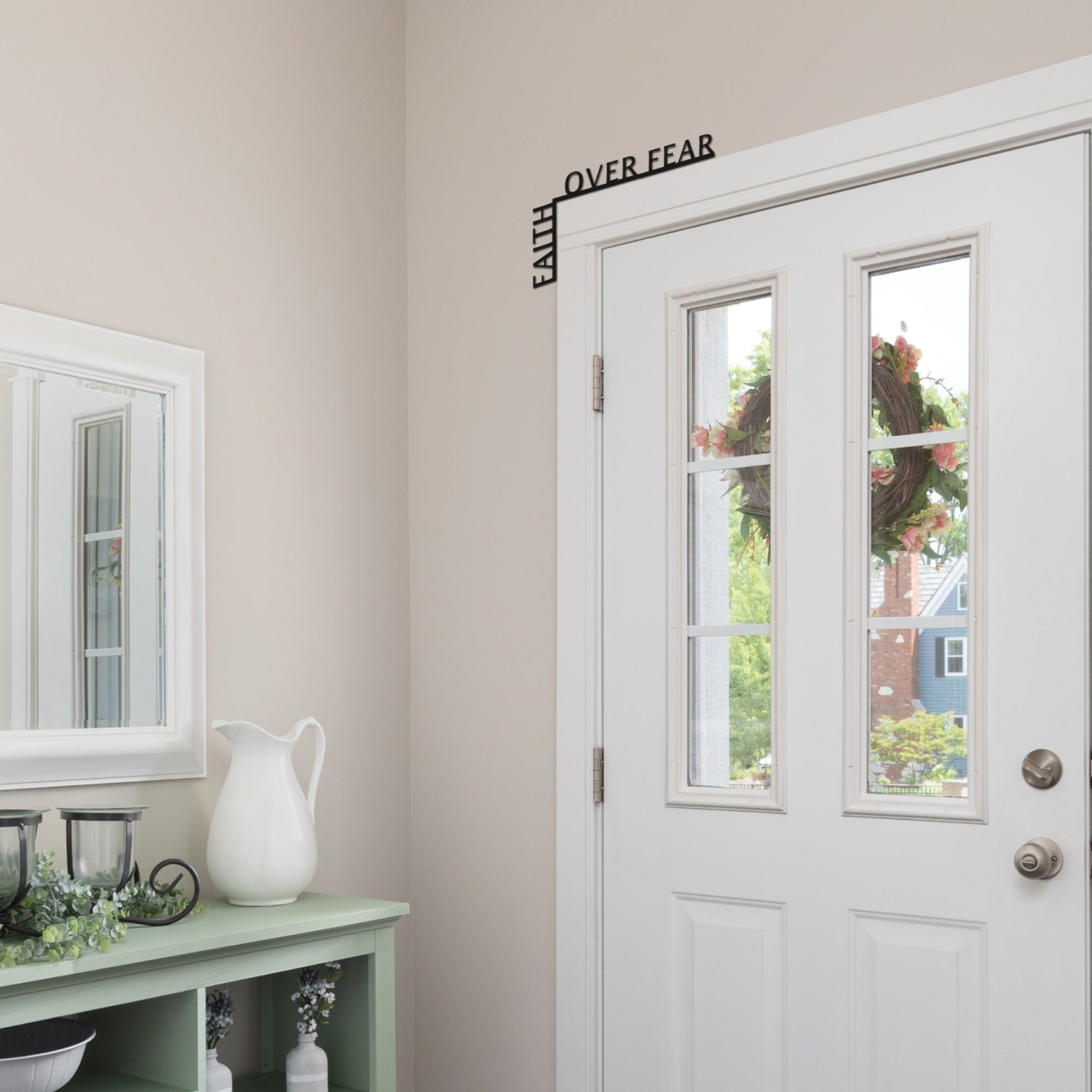 Wooden Corner Quote – Faith Over Fear - Hallam Custom Woodworking - Enjoy The Wood