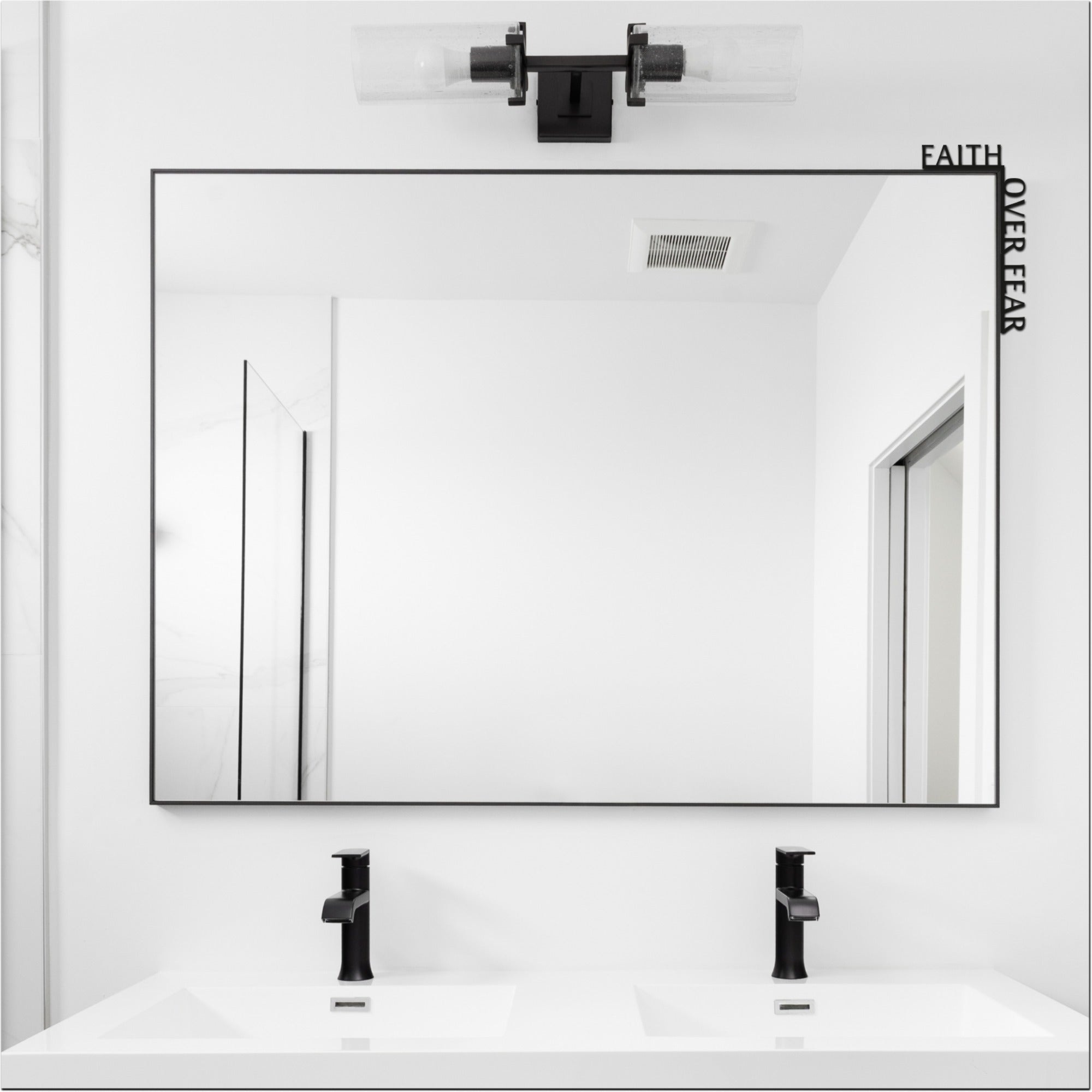 Wooden Corner Quote – Faith Over Fear - Hallam Custom Woodworking - Enjoy The Wood