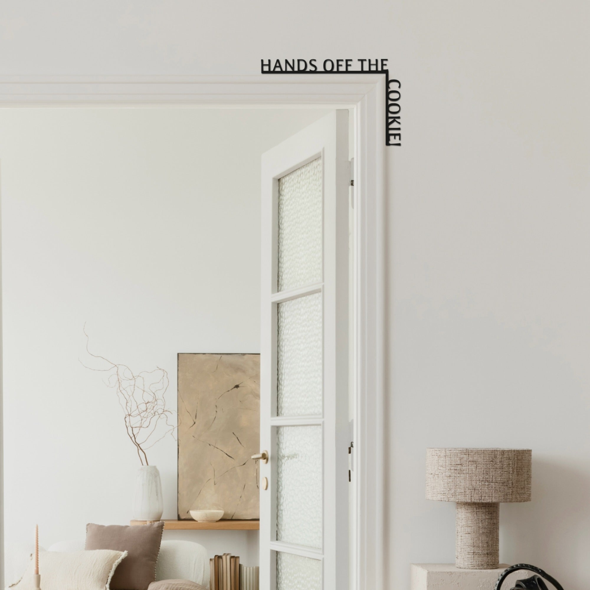 Wooden Corner Quote – Hands Off the Cookie! - Hallam Custom Woodworking - Enjoy The Wood