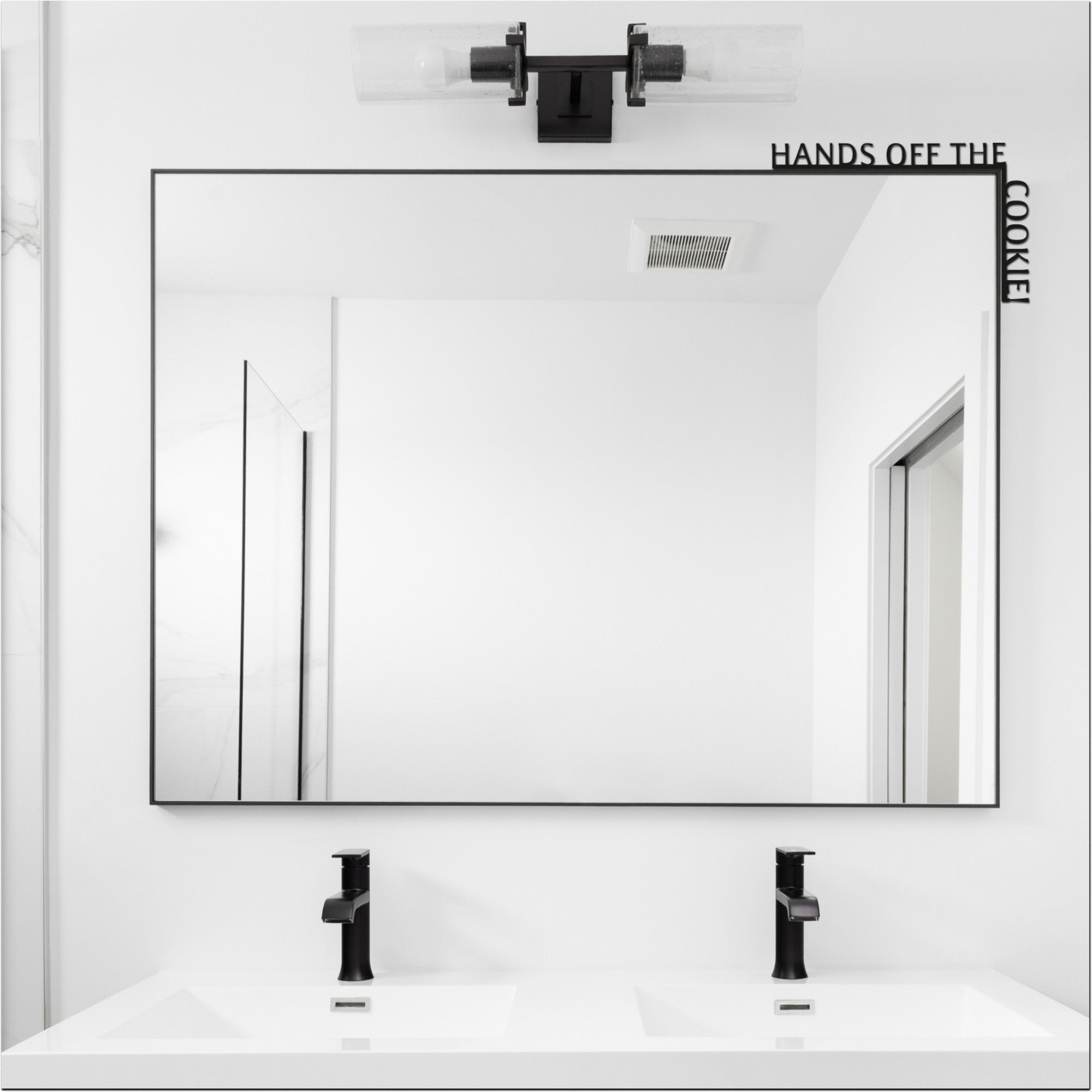 Wooden Corner Quote – Hands Off the Cookie! - Hallam Custom Woodworking - Enjoy The Wood