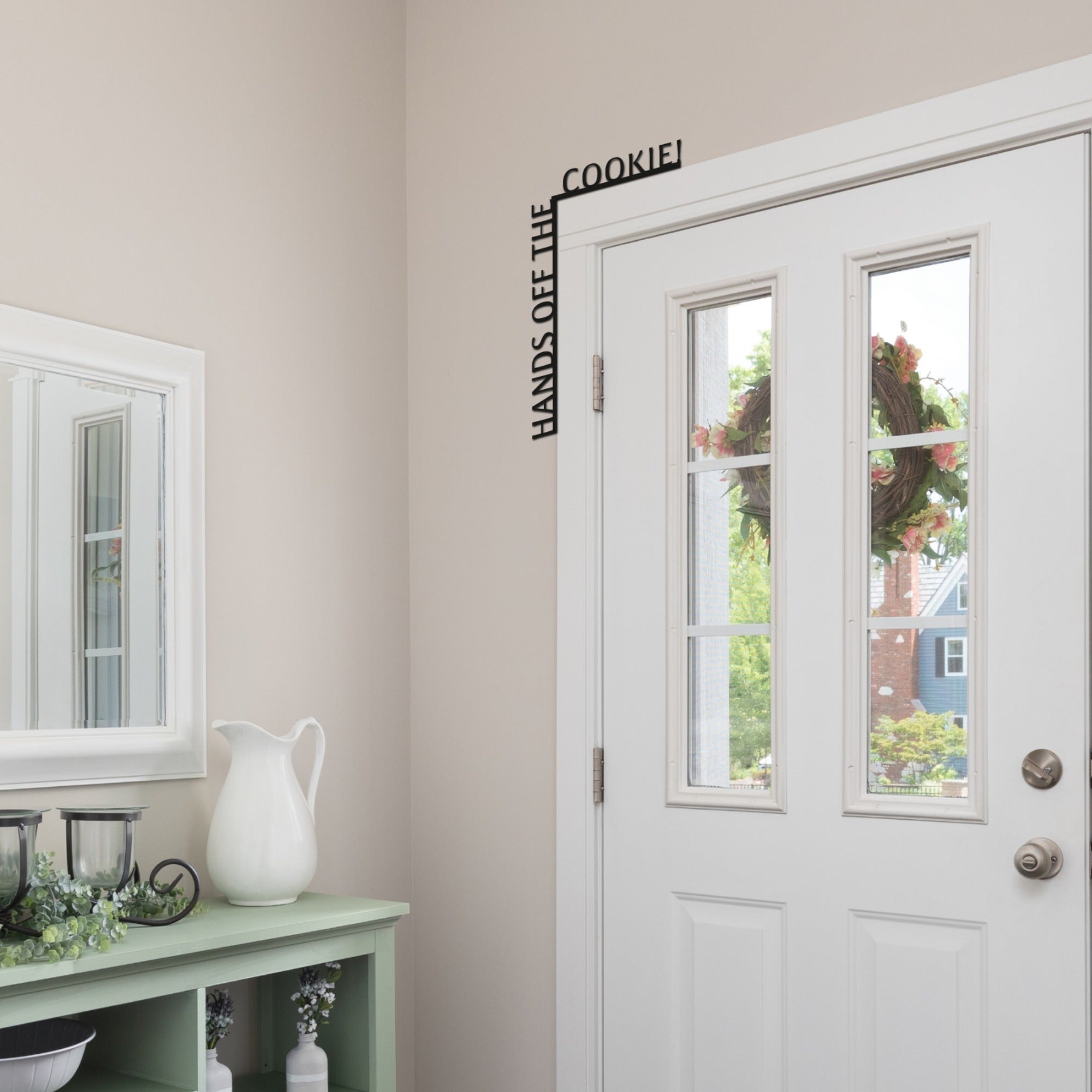 Wooden Corner Quote – Hands Off the Cookie! - Hallam Custom Woodworking - Enjoy The Wood