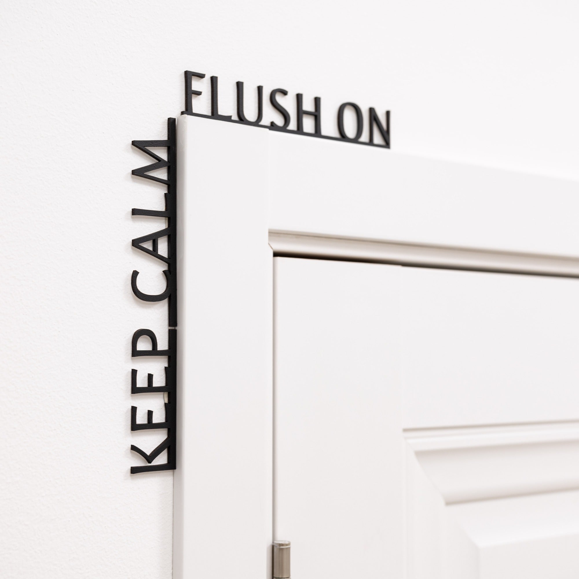 Wooden Corner Quote – Keep Calm, Flush On - Hallam Custom Woodworking - Enjoy The Wood