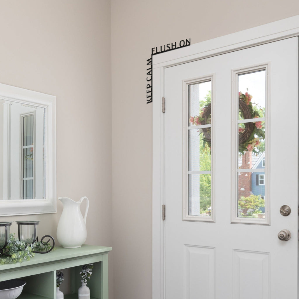 Wooden Corner Quote – Keep Calm, Flush On - Hallam Custom Woodworking - Enjoy The Wood