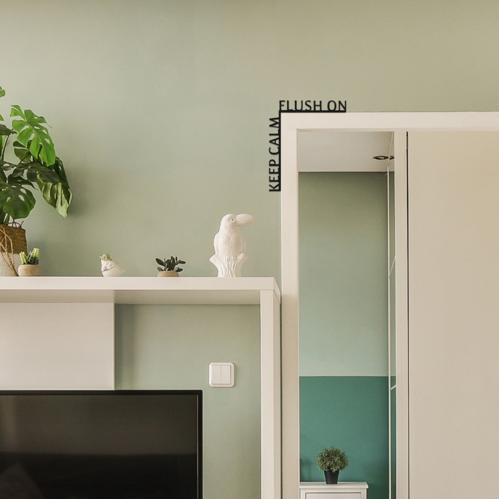 Wooden Corner Quote – Keep Calm, Flush On - Hallam Custom Woodworking - Enjoy The Wood