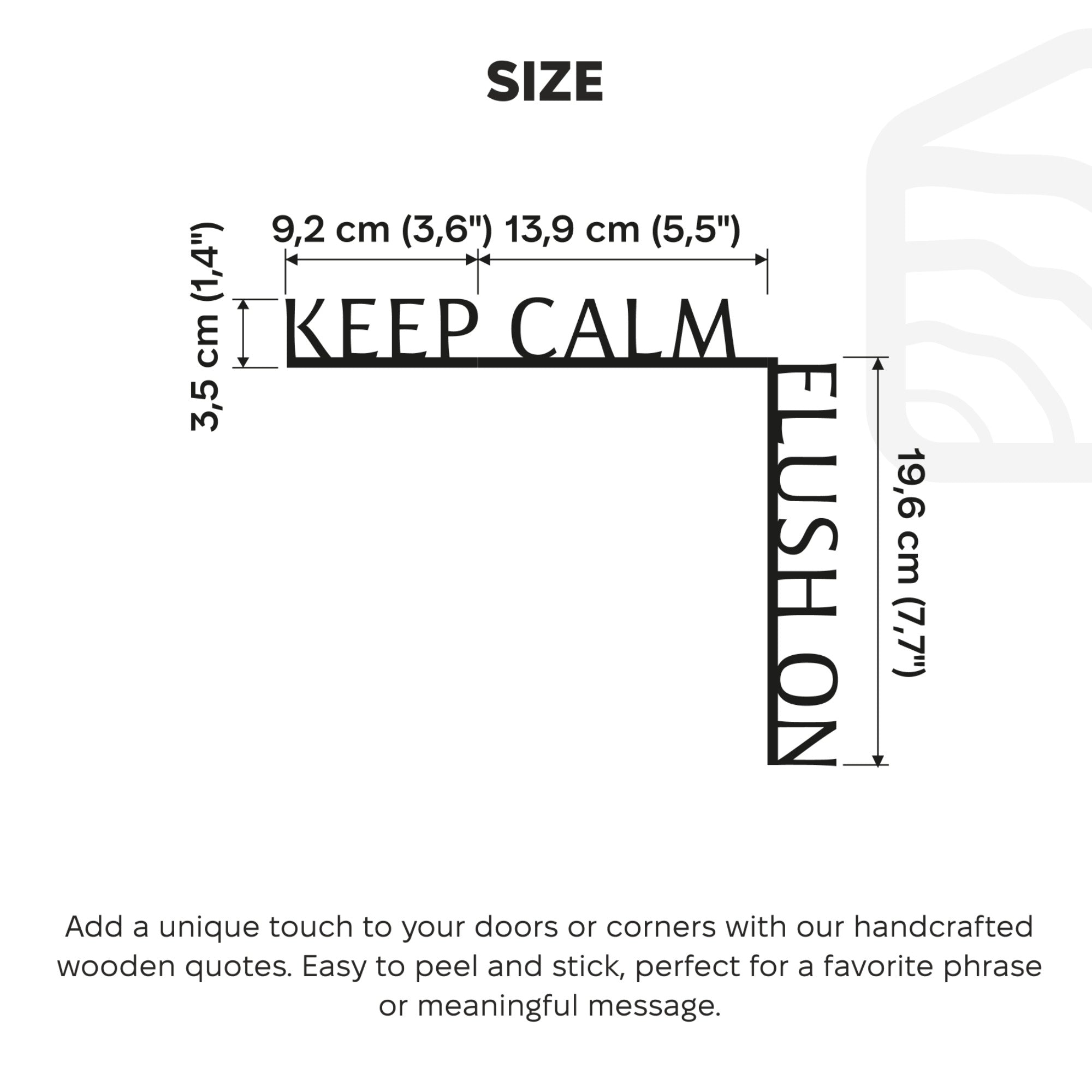 Wooden Corner Quote – Keep Calm, Flush On - Hallam Custom Woodworking - Enjoy The Wood