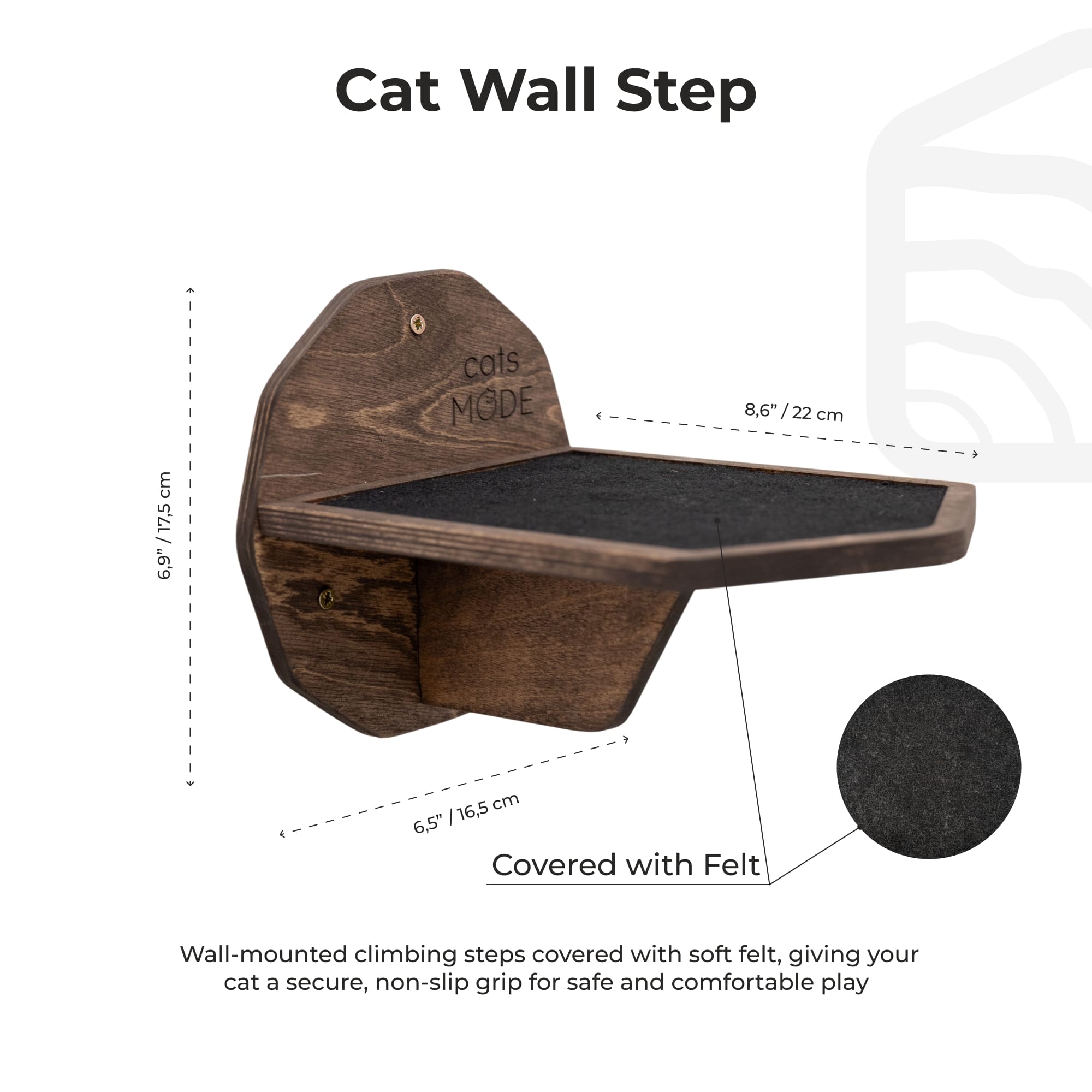 Wooden Hexagon Step - Dark Walnut - Hallam Custom Woodworking - Enjoy The Wood