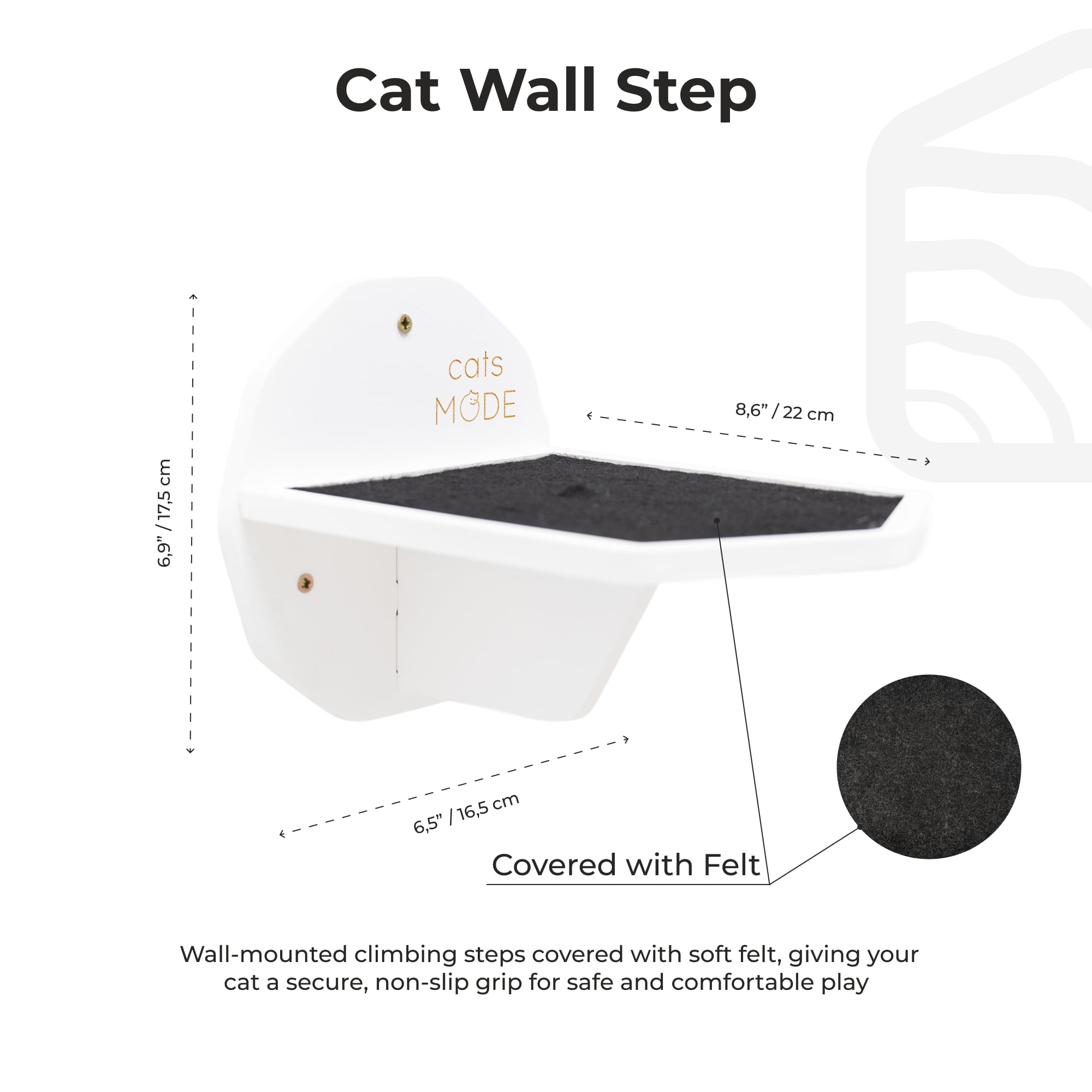 Wooden Hexagon Step - White - Hallam Custom Woodworking - Enjoy The Wood